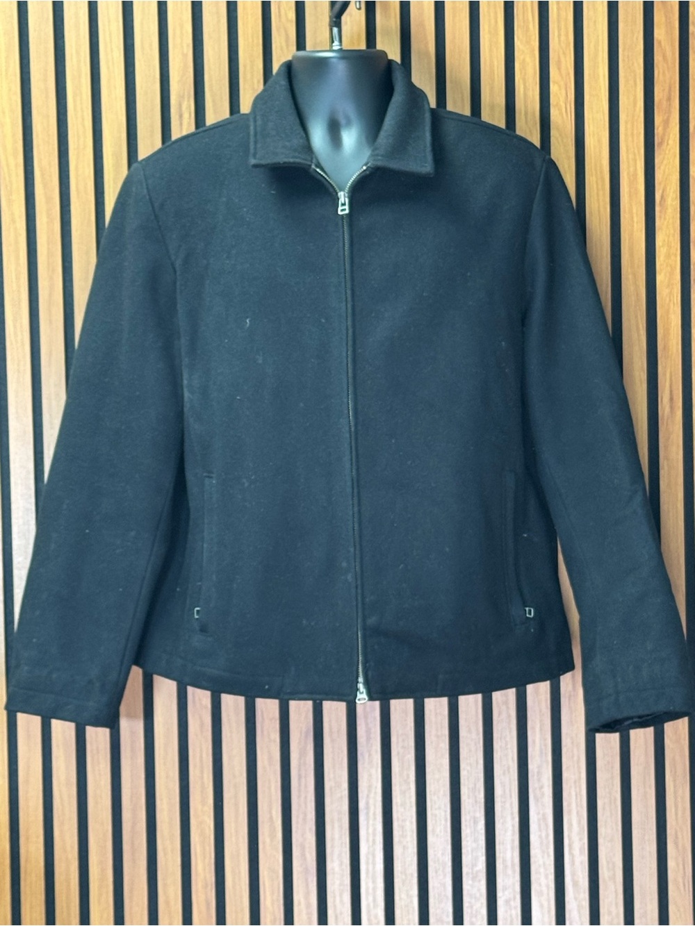 Banana Republic Men's Black Zip Front Shirt Jacket